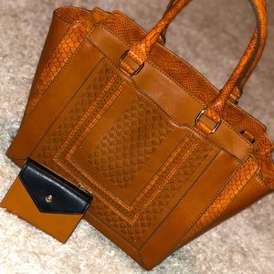 Beautiful cognac handbag w/ matching wallet